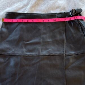 NWOT Max Studio Black Faux Leather Wrap Skirt